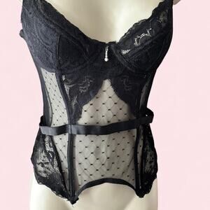Black lace corset top with
